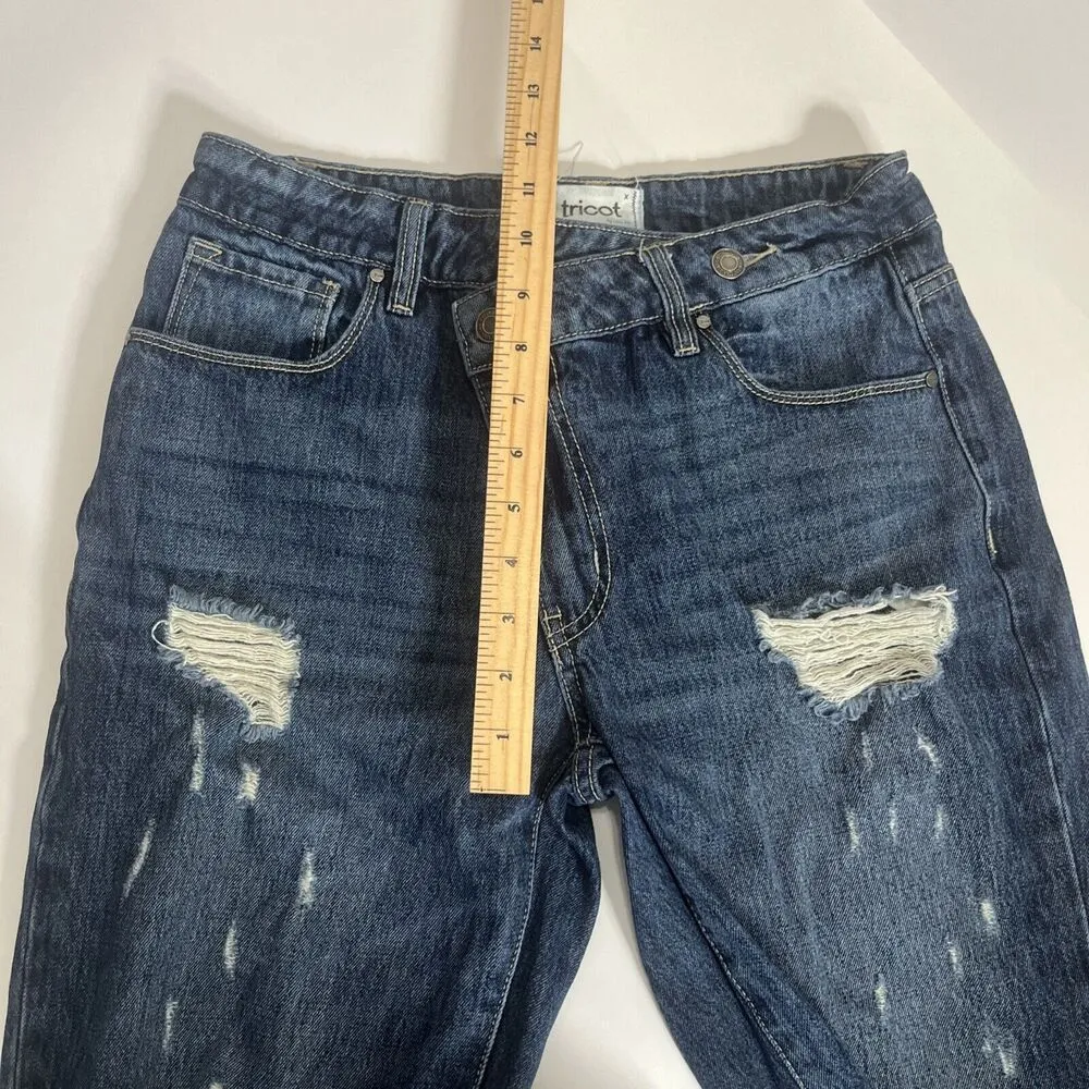 Sz 1 ASOS Tricot Crossover Distressed Jeans Frayed Hems High Rise - Image 6