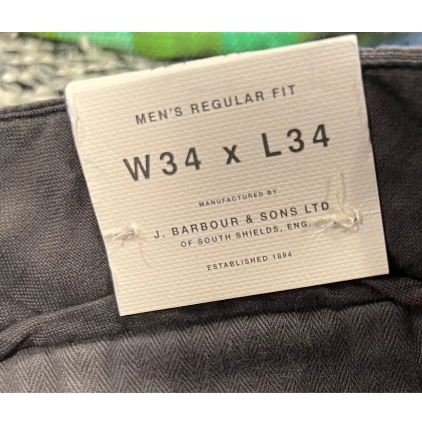 Barbour Neuston Regular Fit Stretch Corduroy Chinos Size 34 - Image 9