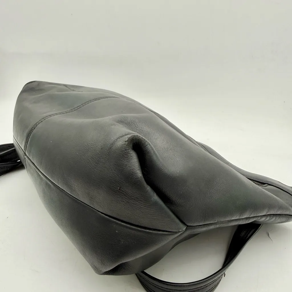 Stone Mountain Black Leather Crossbody Shoulder Bag Vintage Minimal - Image 8