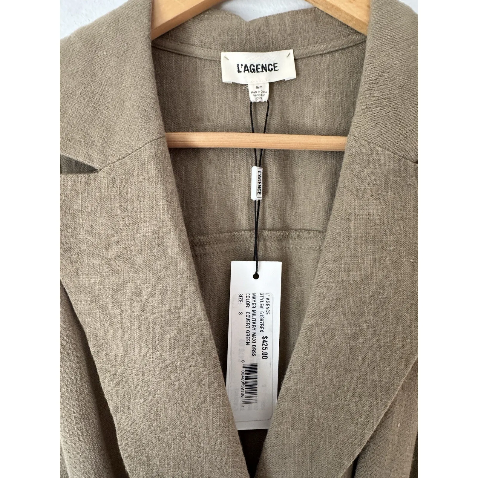 NWT L’agence Mayer Military Maxi Dress Covert Green Women’s Size Small - Image 7