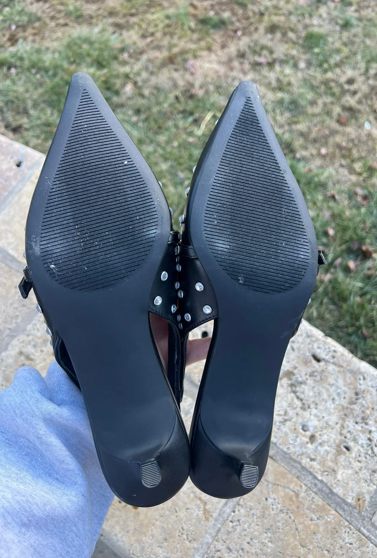 Krystall Rhinestone Pointed Toe Slingback Kitten Heel - Image 6