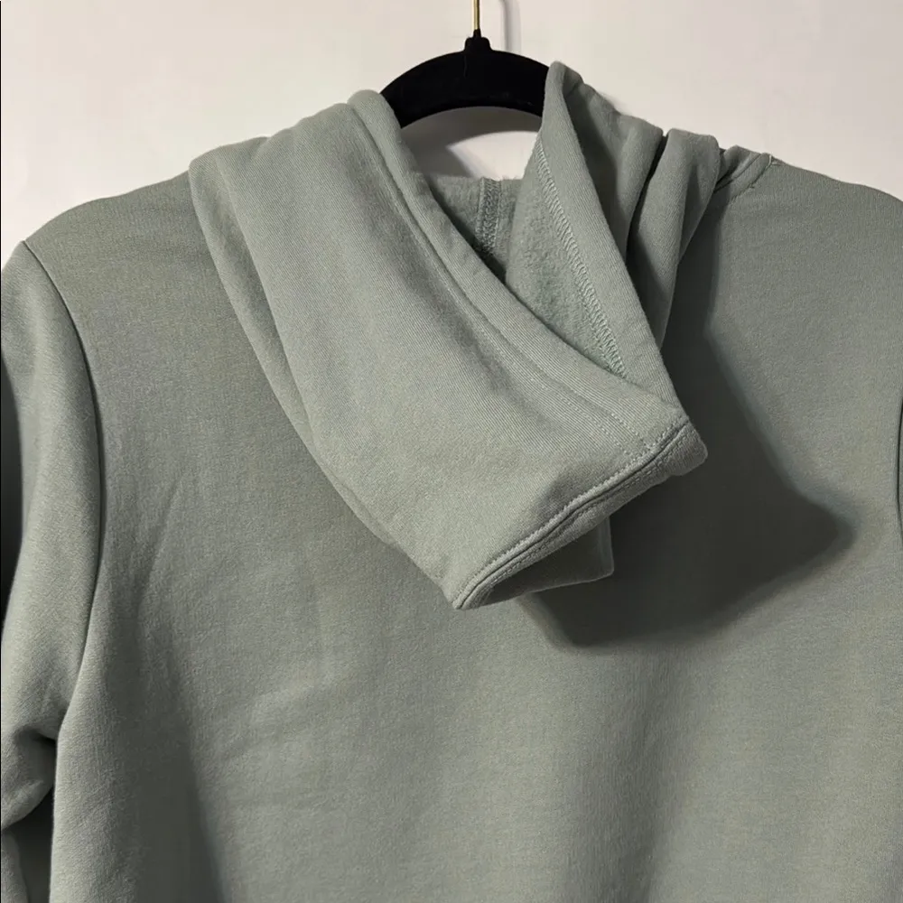 Women’s  Cropped Fleece Sunset Logo Hoodie Green Size M - Image 7