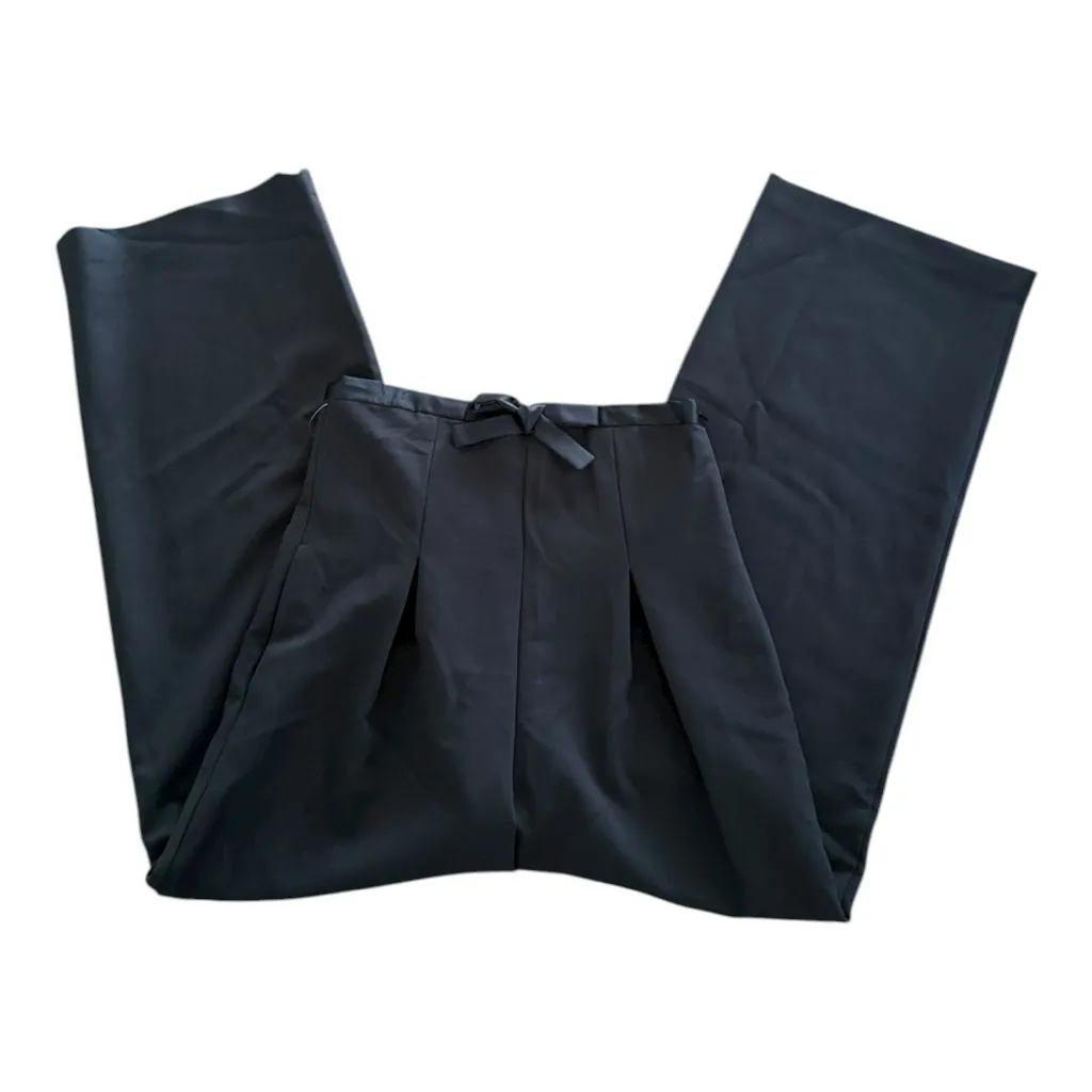 ANTHROPOLOGIE Corset Bow Pleated Wide Leg Trousers Black Size 6 NEW - Image 6