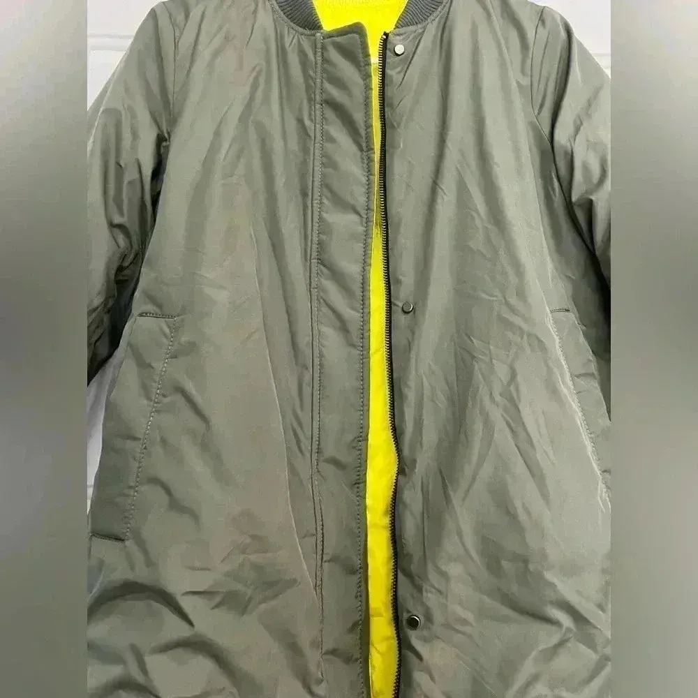 Banana Republic Jacket Water-Resistant Reversible Sz XS  Green/Neon - Image 3
