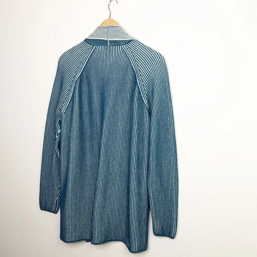 LANDS’ End drifter, open closure, teal green cardigan, duster - Image 8