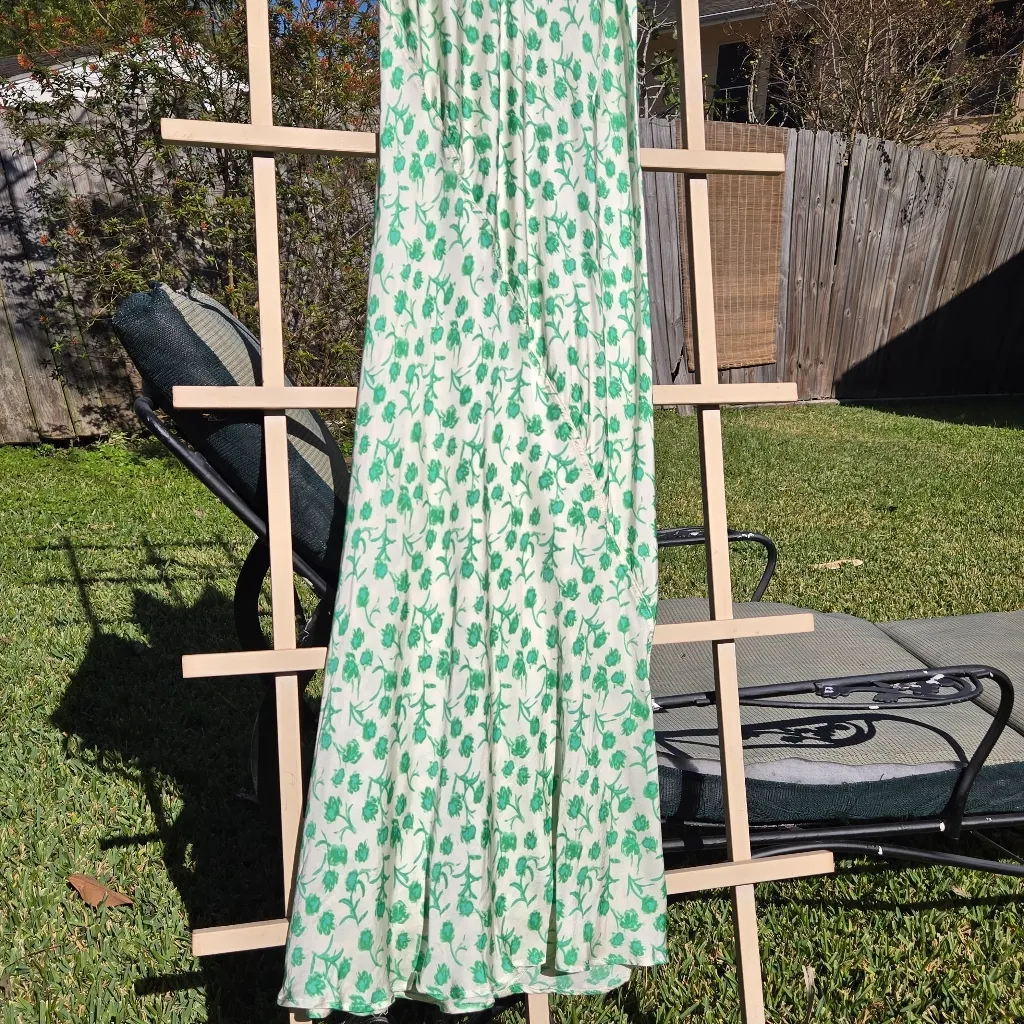 Zara Green Silky Slip Dress Maxi XS - Image 8
