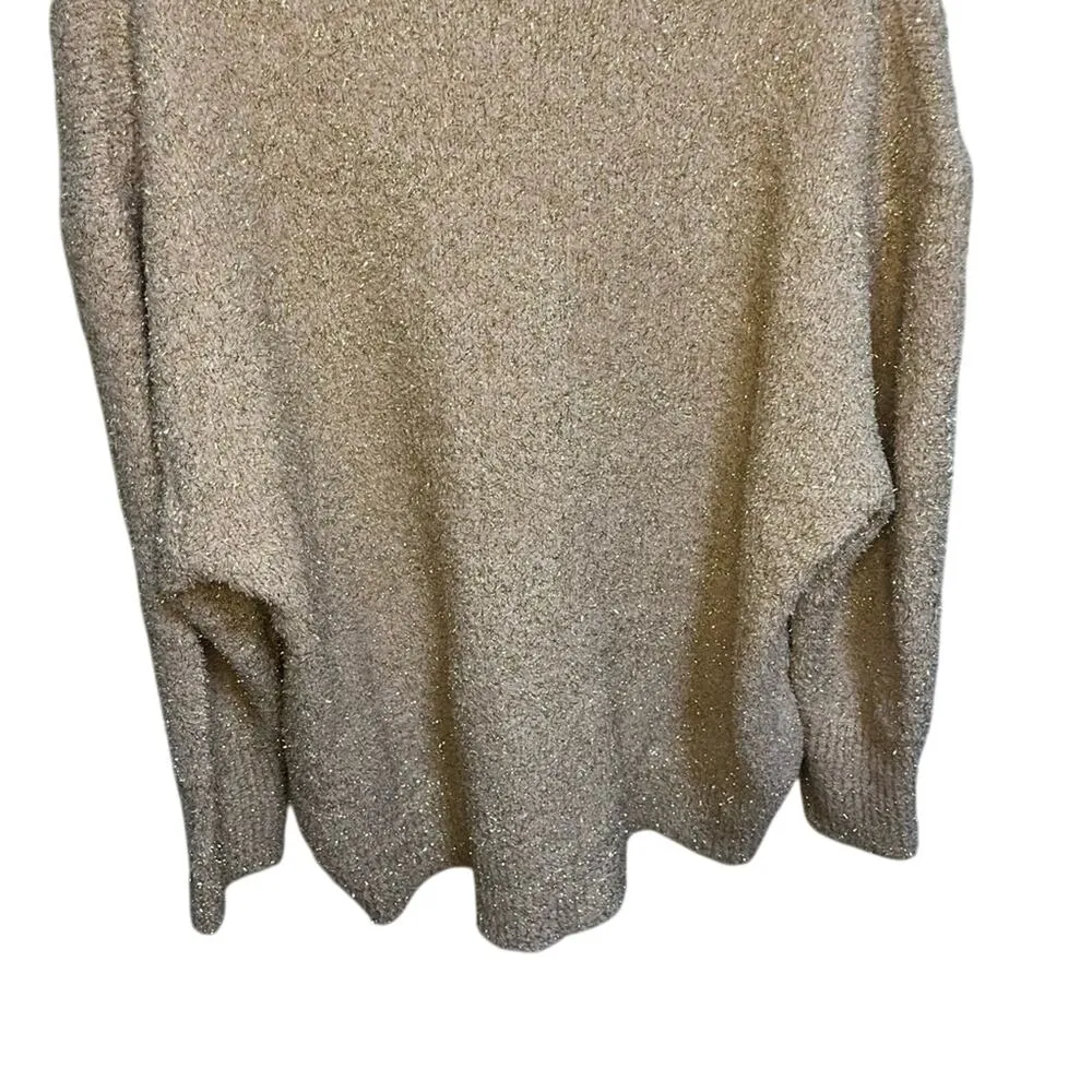 Ava & Viv Gold Sparkle V Neck Sweater Long Sleeve 1X Soft Sherpa Oversized Loose - Image 10
