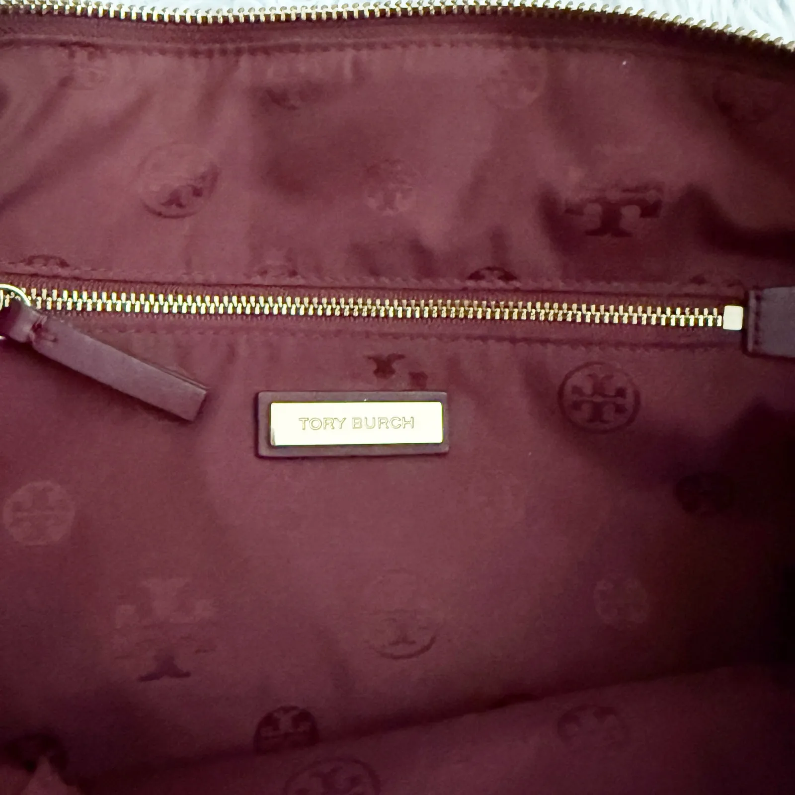 TORY BURCH | Maroon Wine Quilted Bag Purse Satchel Suede Leather Bag Purse Chain - Image 11