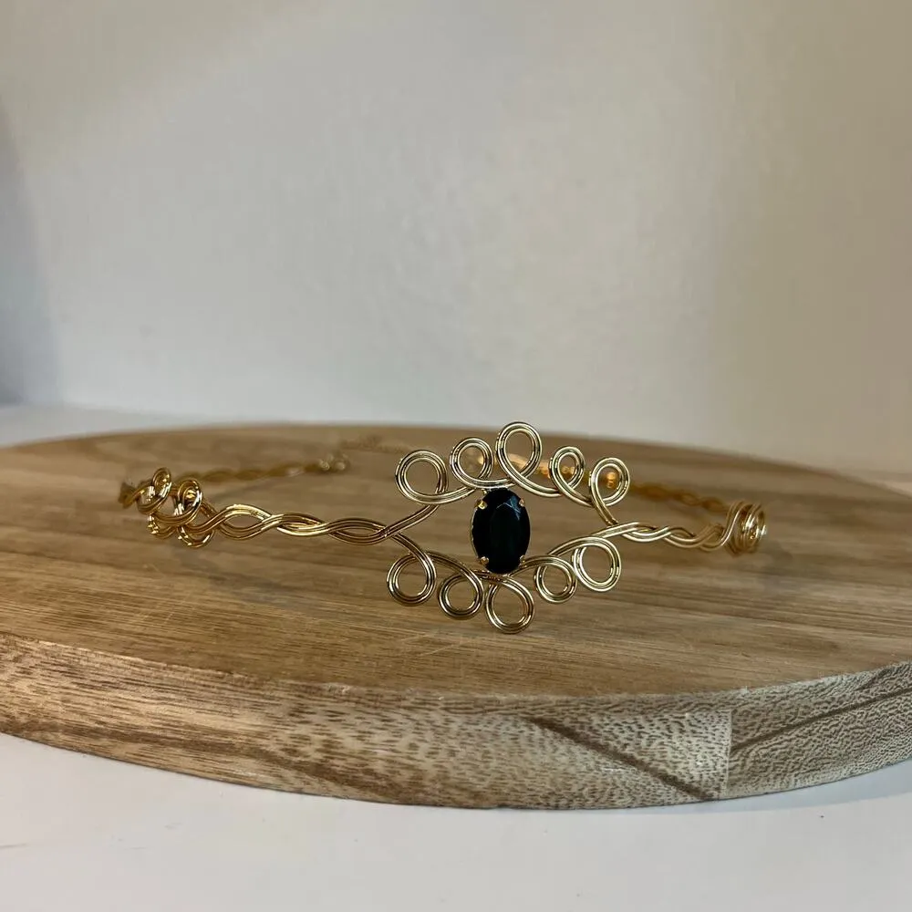 Gold Handmade Wire Swirl Belly Chain Belt or Headband Festival Piece - Image 9