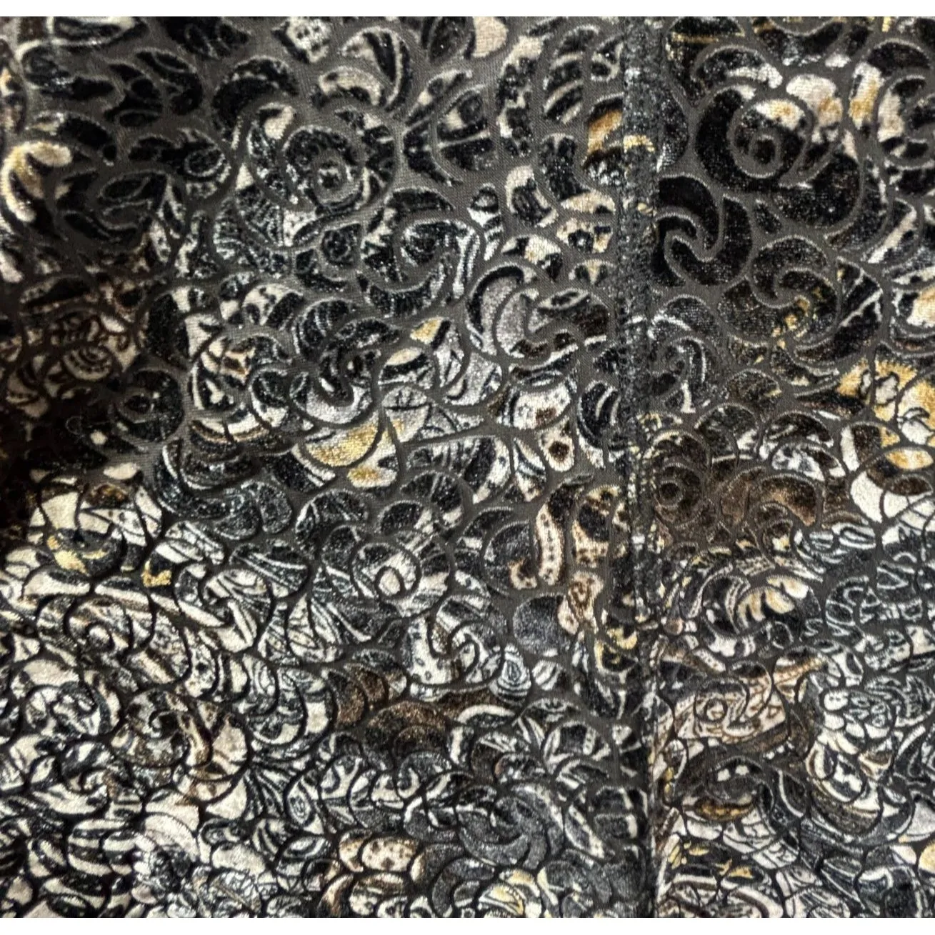 Sno Skins Womens Tunic Top Black Brown Multi Velvet Burnout Whimsigoth Glam Sz L Size L - Image 2