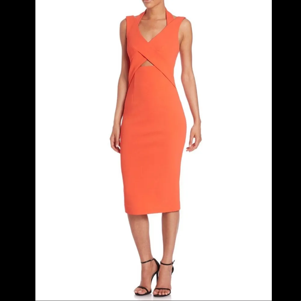 Nicholas tangerine dress bandage cross brand halter - Image 2