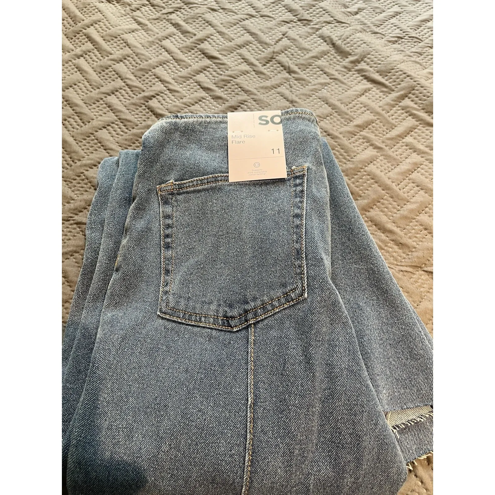 Sonoma goods for life Sz 11/30W mid rise exposed button fly wide leg denim jeans - Image 7