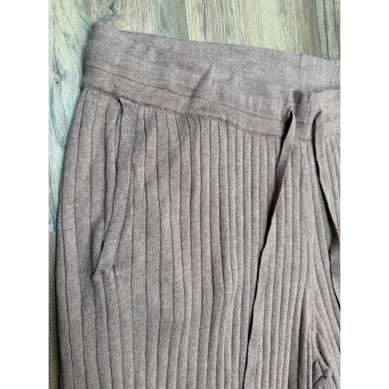 Calvin Klein Ribbed Knit Lounge Pants 1X Mauve Wide Leg Viscose‎ Blend - Image 3