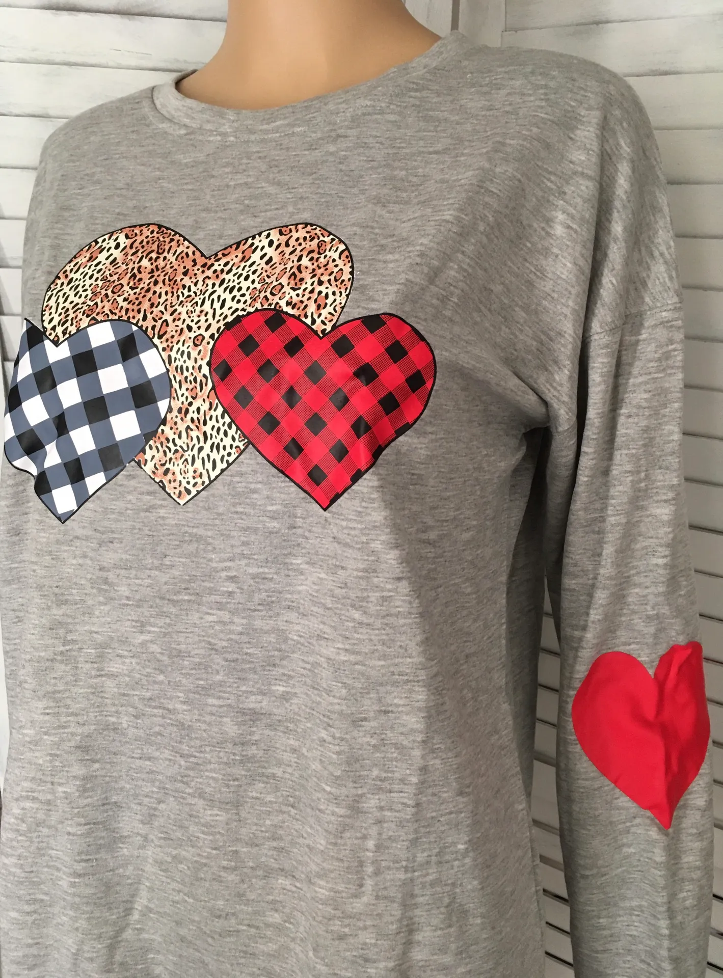 Heart Sweatshirt, Medium Gray - Image 3