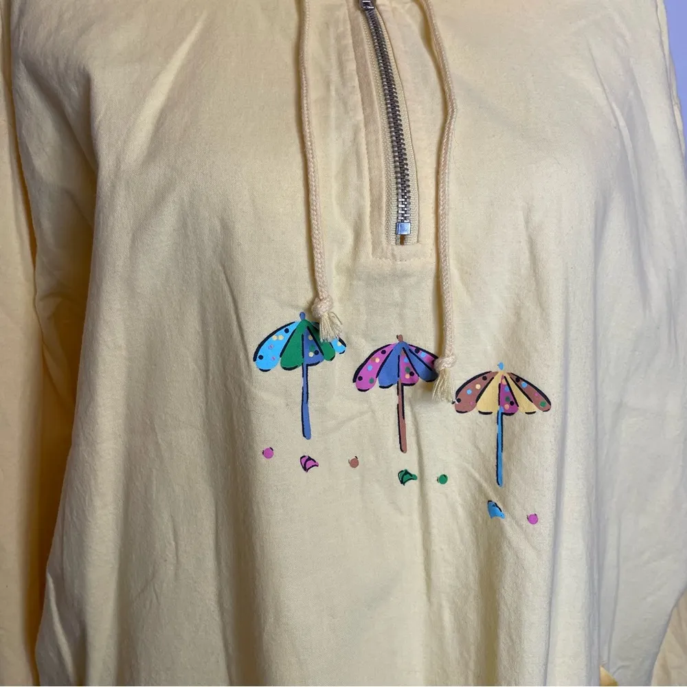 vintage Metropolitan yellow umbrella hoodie dress Size L - Image 3