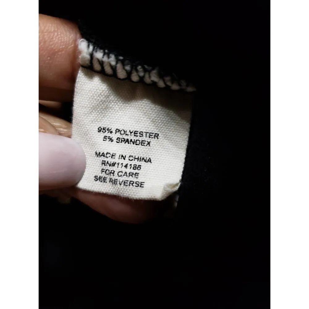 Retrology Ruffle Sleeve Top Women's M Black Stretchy Blouse Office Casual Chic Size M - Image 8