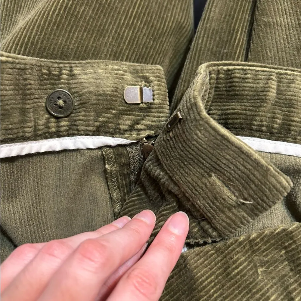 Lauren Ralph Lauren Green Corduroy Straight Leg Pants Size 16 Fall Preppy Casual - Image 8