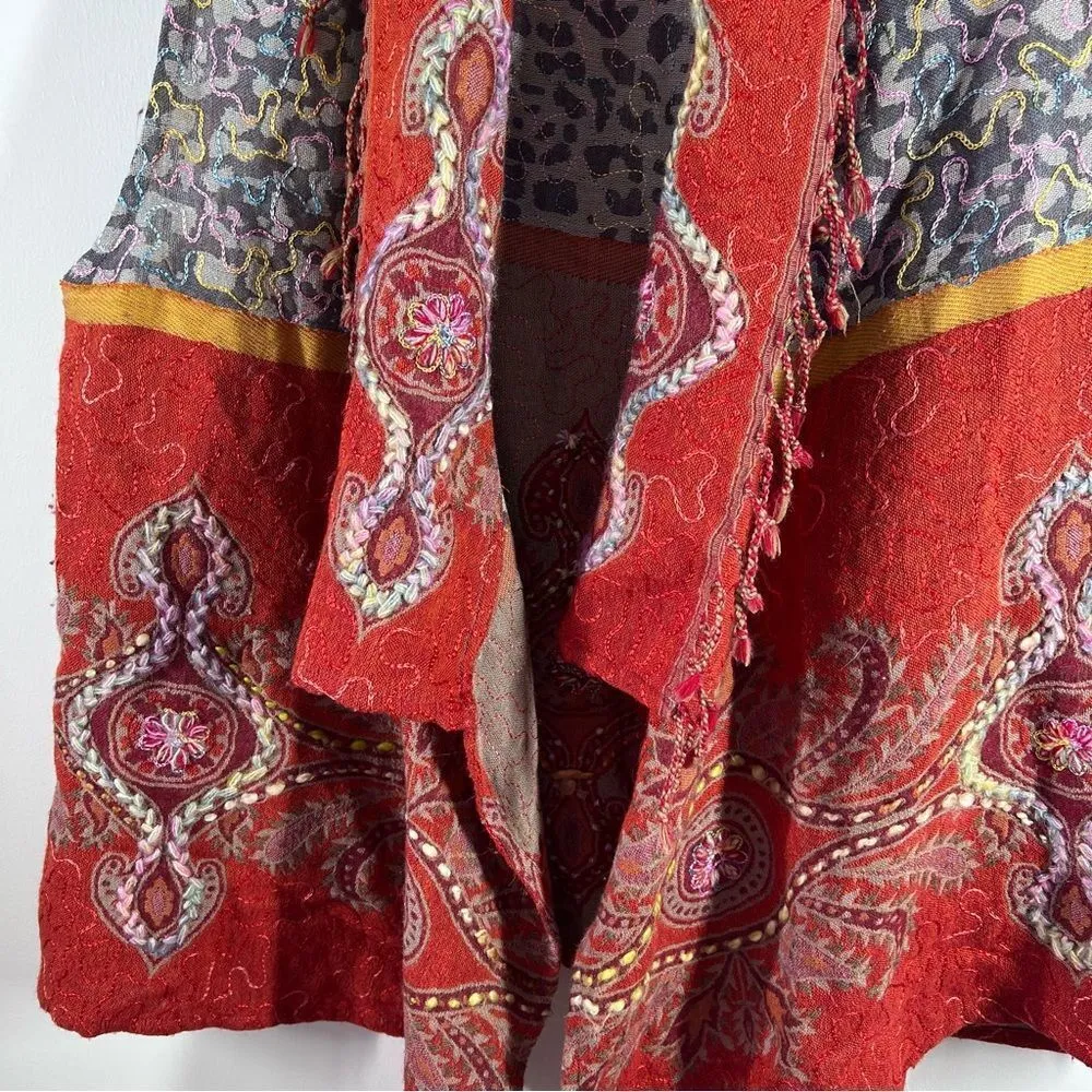 Soft surroundings heavily embroidered vest drape open front art to‎ wear - Image 4