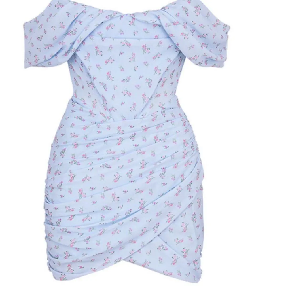 House of CB Luna Blue Floral Draped Corset Mini Dress - Image 6