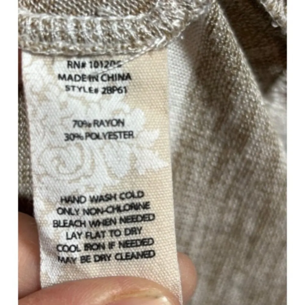 Soft Surroundings Aligned Tunic Womens XL Heavenly Soft Amata Oatmeal Stripe - Image 3