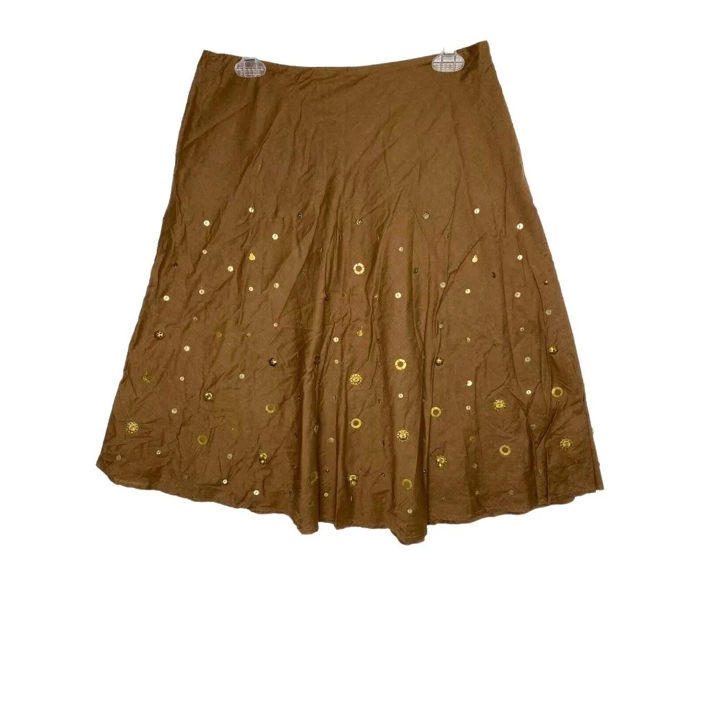 Vintage Judith Hart‎ Collection Skirt Womens 10 Brown Short Jeweled Accents - Image 2