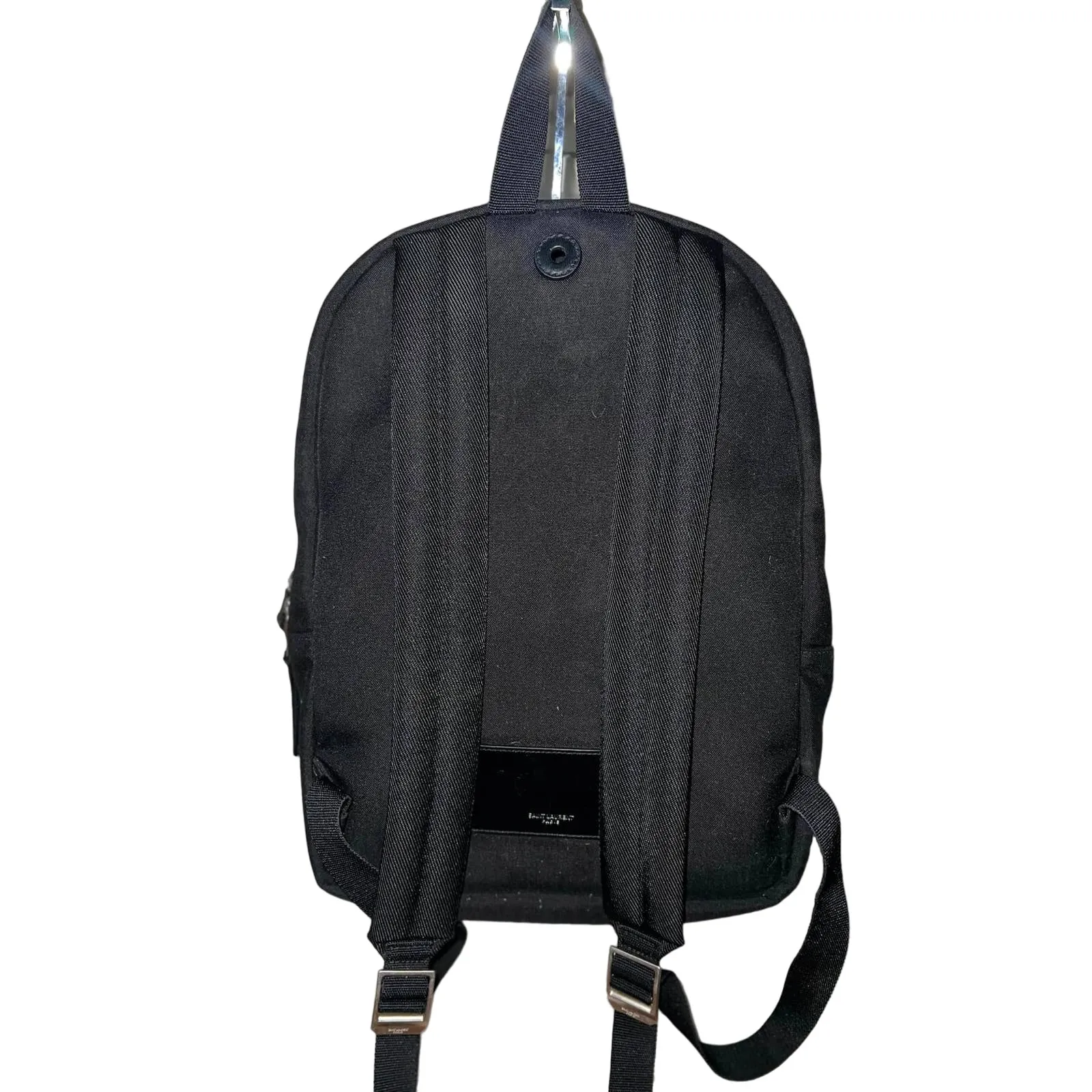 Saint Laurent City Backpack – Black Canvas with Leather Trim | YSL Designer Bag - Image 6