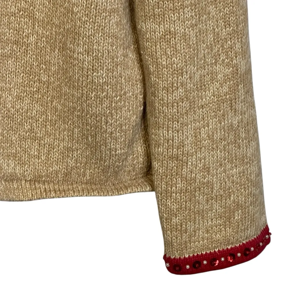 Tiara International Christmas Collection Peace On Earth Holiday Sweater Large - Image 5