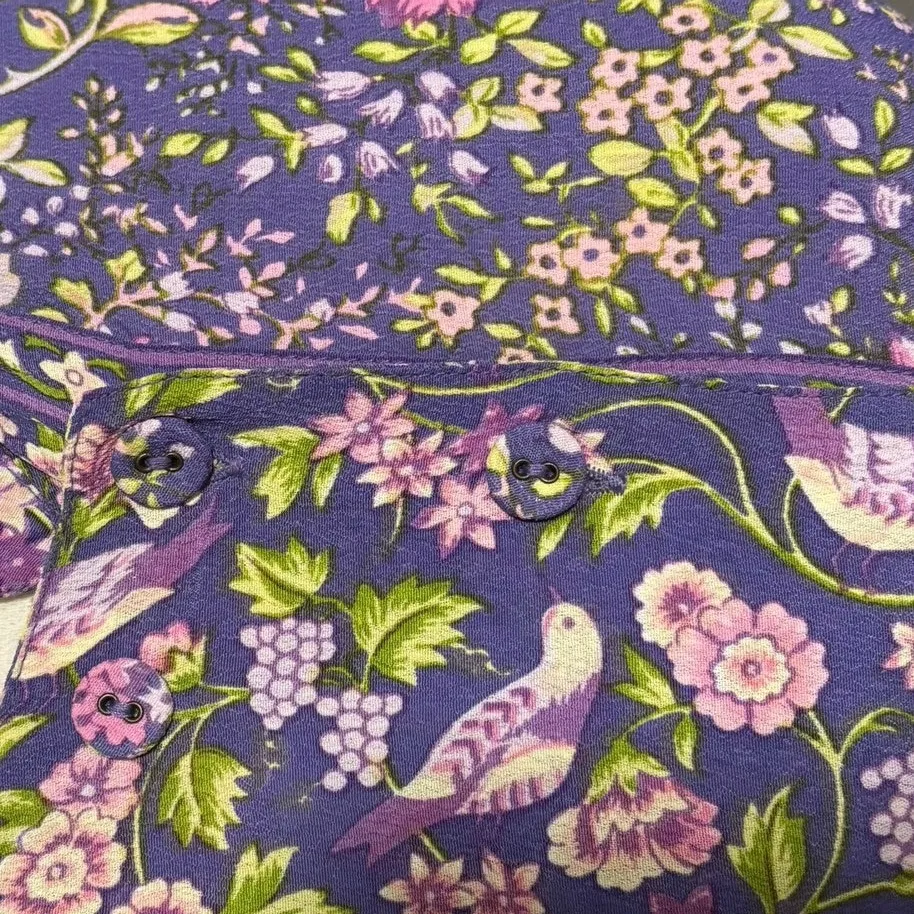 April Cornell Size M Penelope Purple Floral Maxi Dress Cottage Core Sleeveless Size M - Image 3