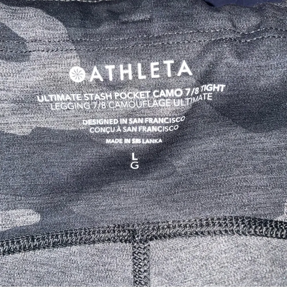 Athleta Size L Ultimate Stash Pocket Camo 7/8 Tight Gray Leggings - Image 7