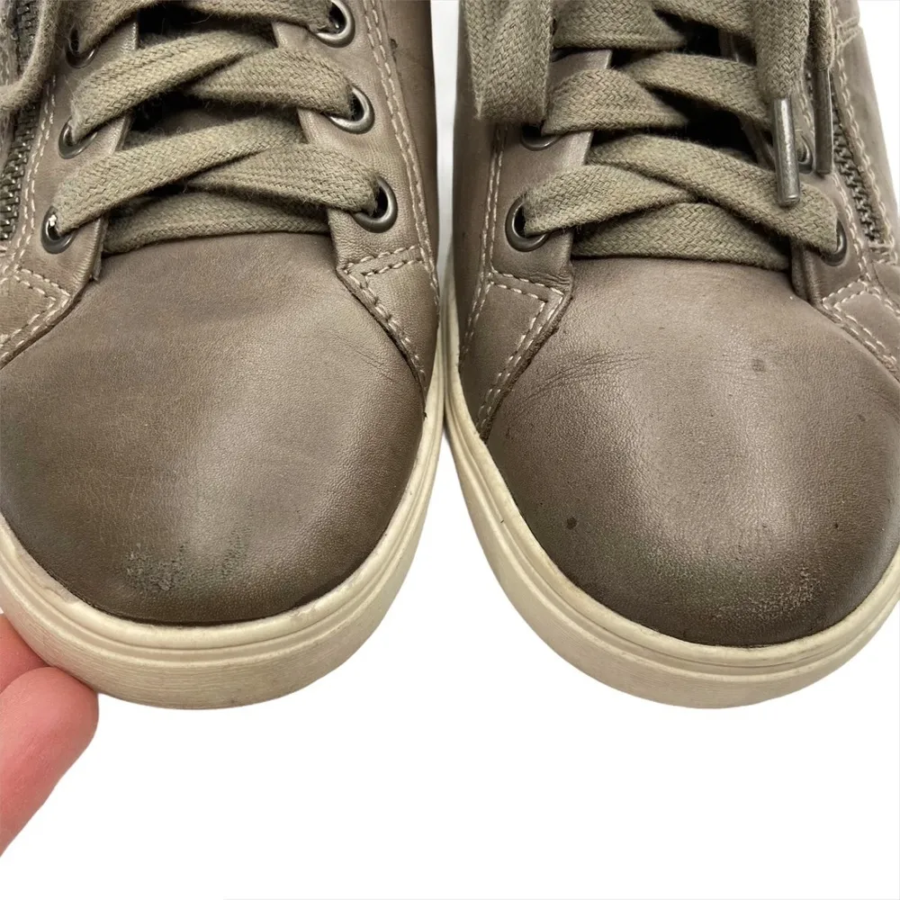 Rockport Cobb Hill Willa Mid Top Gray Brown Leather Sneakers Shoes Size 6 - Image 3