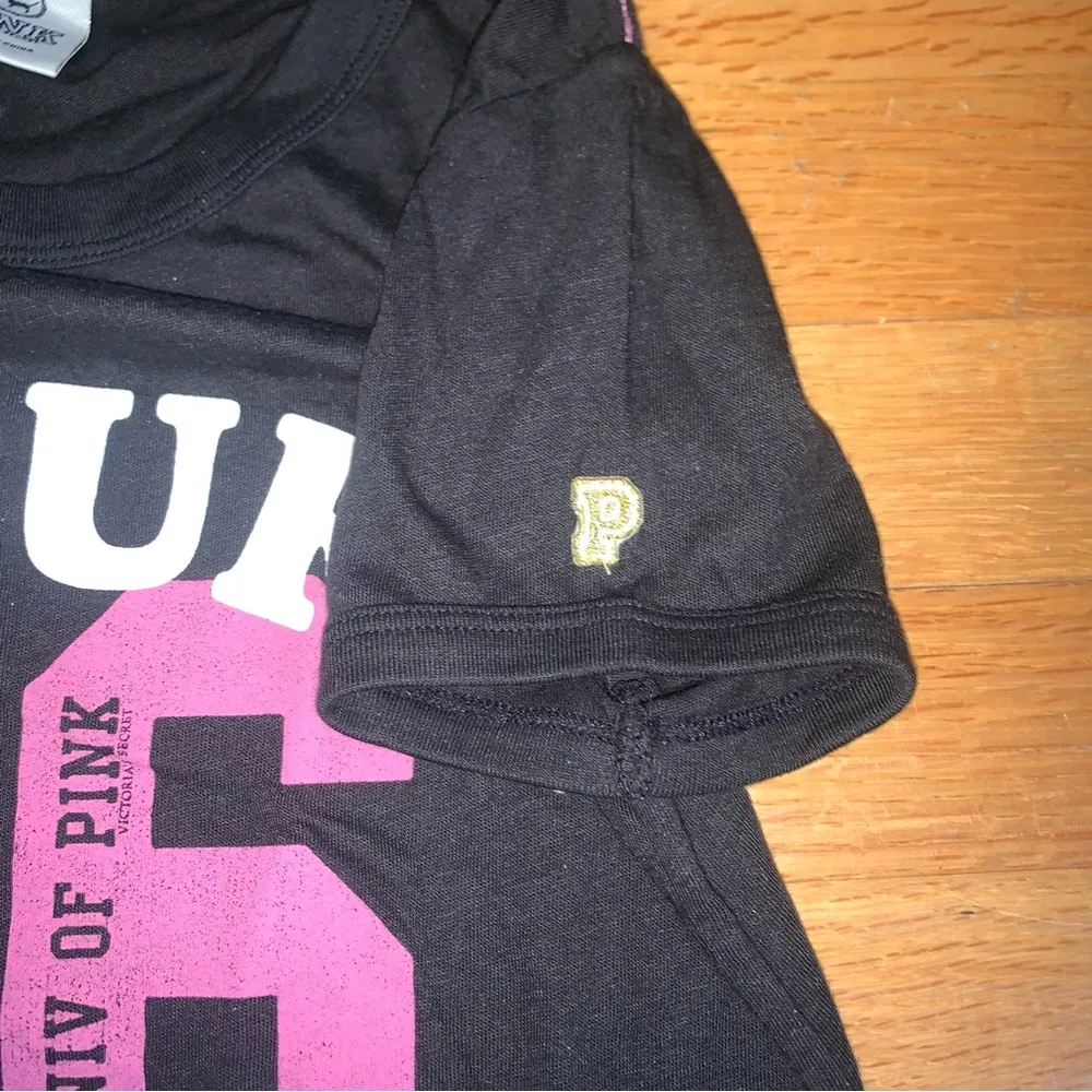 Victoria's Secret PINK Nature Lover 86 Baby Tee Shirt Black Women's Small - Image 5