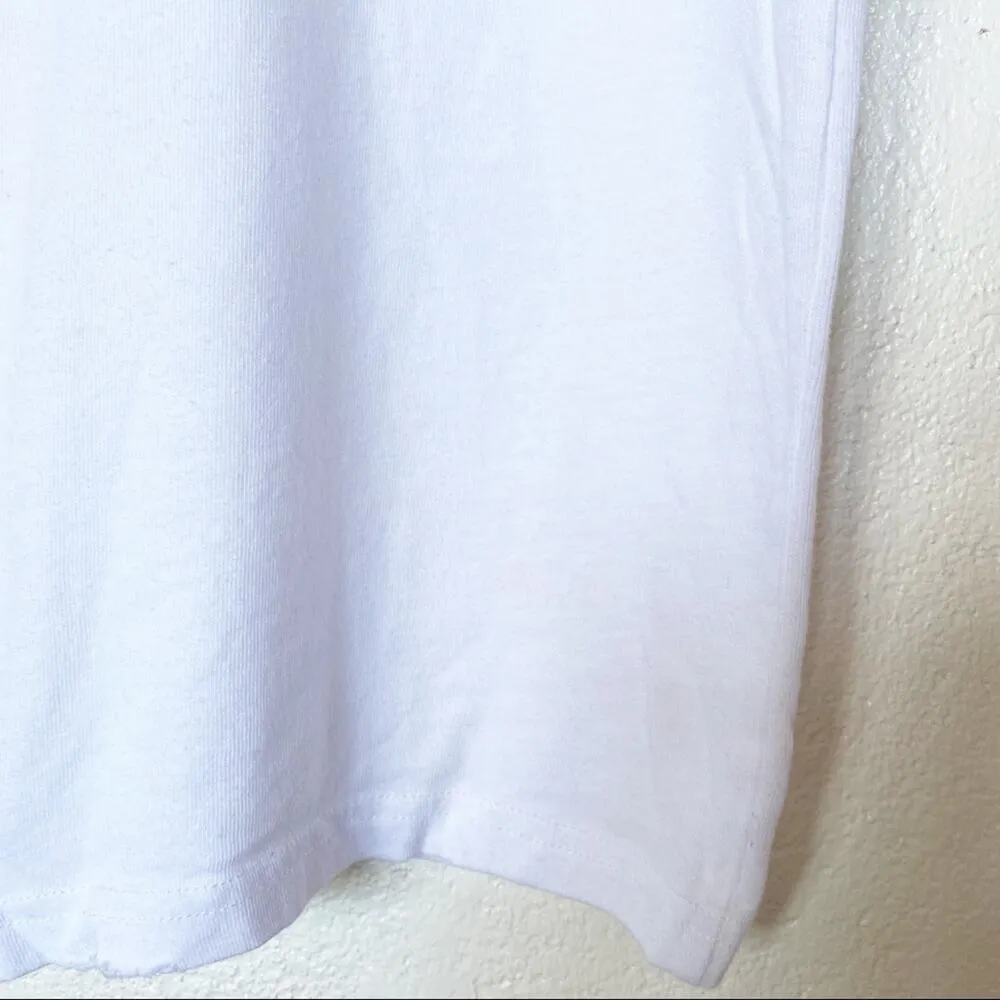 Revolve WSLY White Lightly Distressed Crewneck Tee Size XS - Image 7