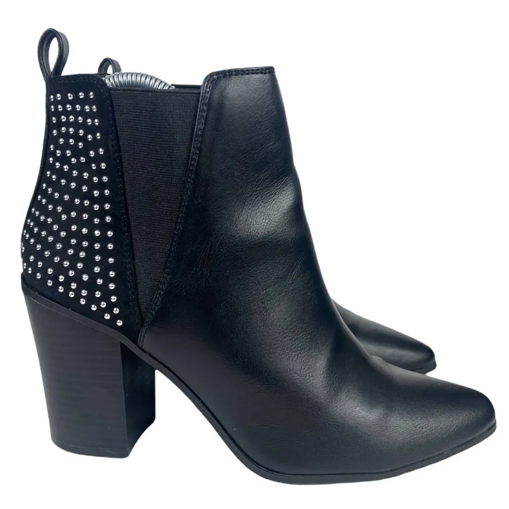 Black A+ Cheyenne Studded Ankle Boots Size 6 - Image 2