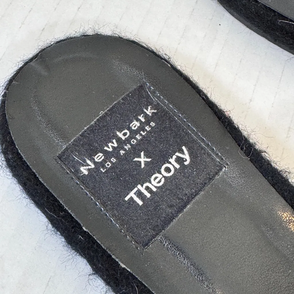 Theory X Newbark Black Suede Leather Mule Flats Womens 8 Comfort Shoes Preppy - Image 6
