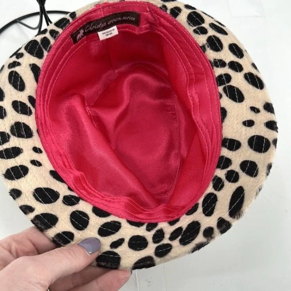 Christys Crown Series‎ Women's Ashley Dalmatian Print Fedora Hat Tan One Size - Image 4