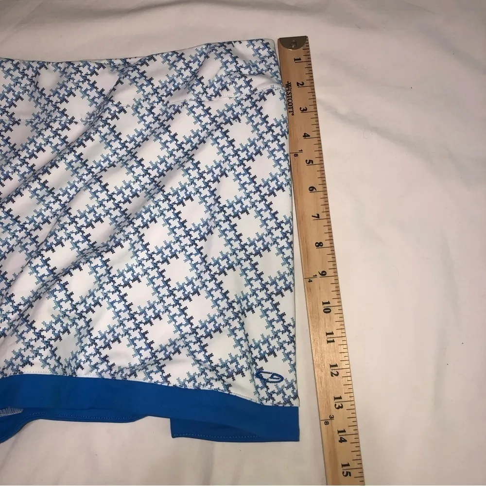 Champion C9 Tennis Skirt Size Med Golf Skort Blue White Print Houndstooth - Image 5