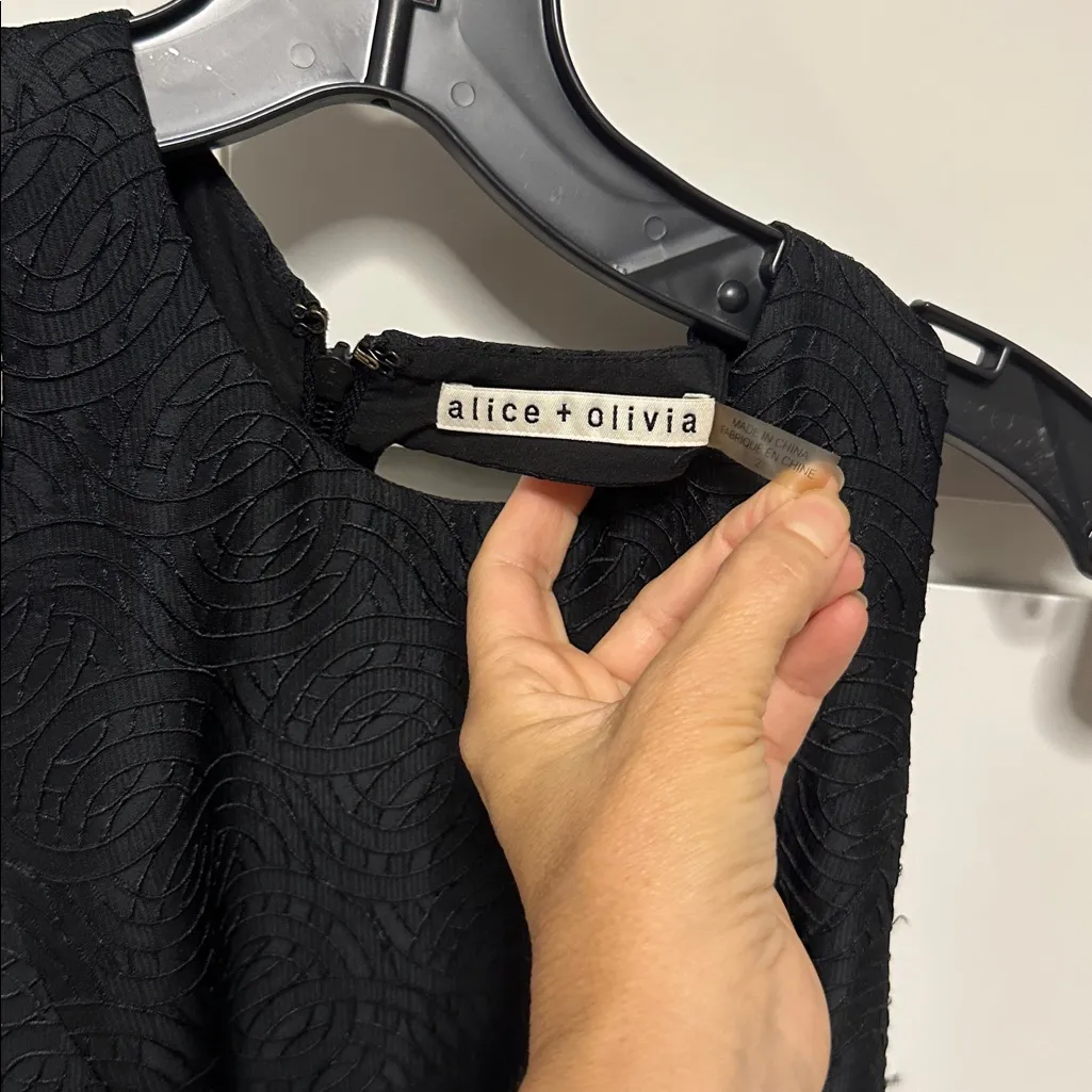 Alice + Olivia Black Embroidered Dress - Image 4
