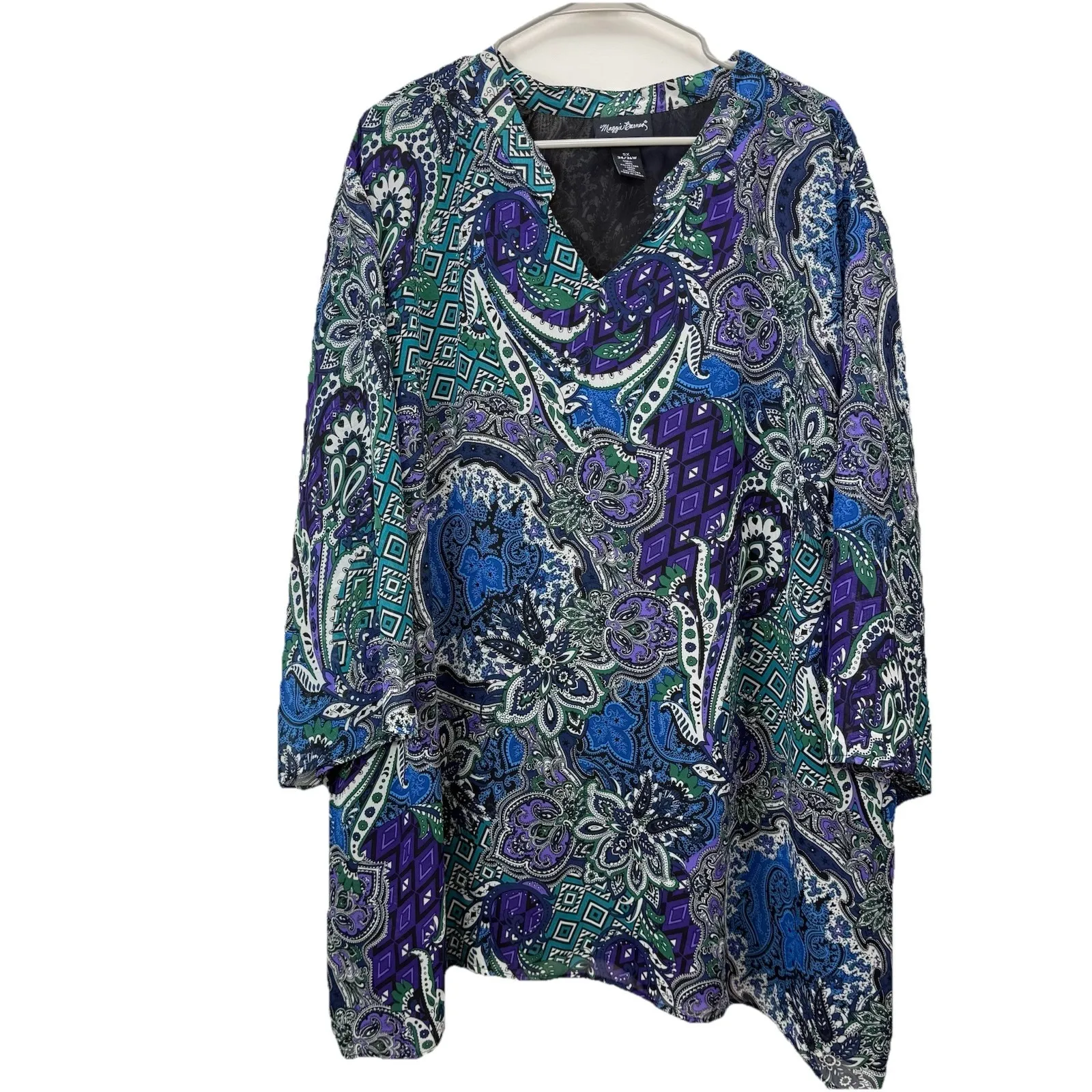Maggie‎ Barnes Colorful Floral Paisley Pullover 3/4 Sleeve Blouse Size 5X - Image 2