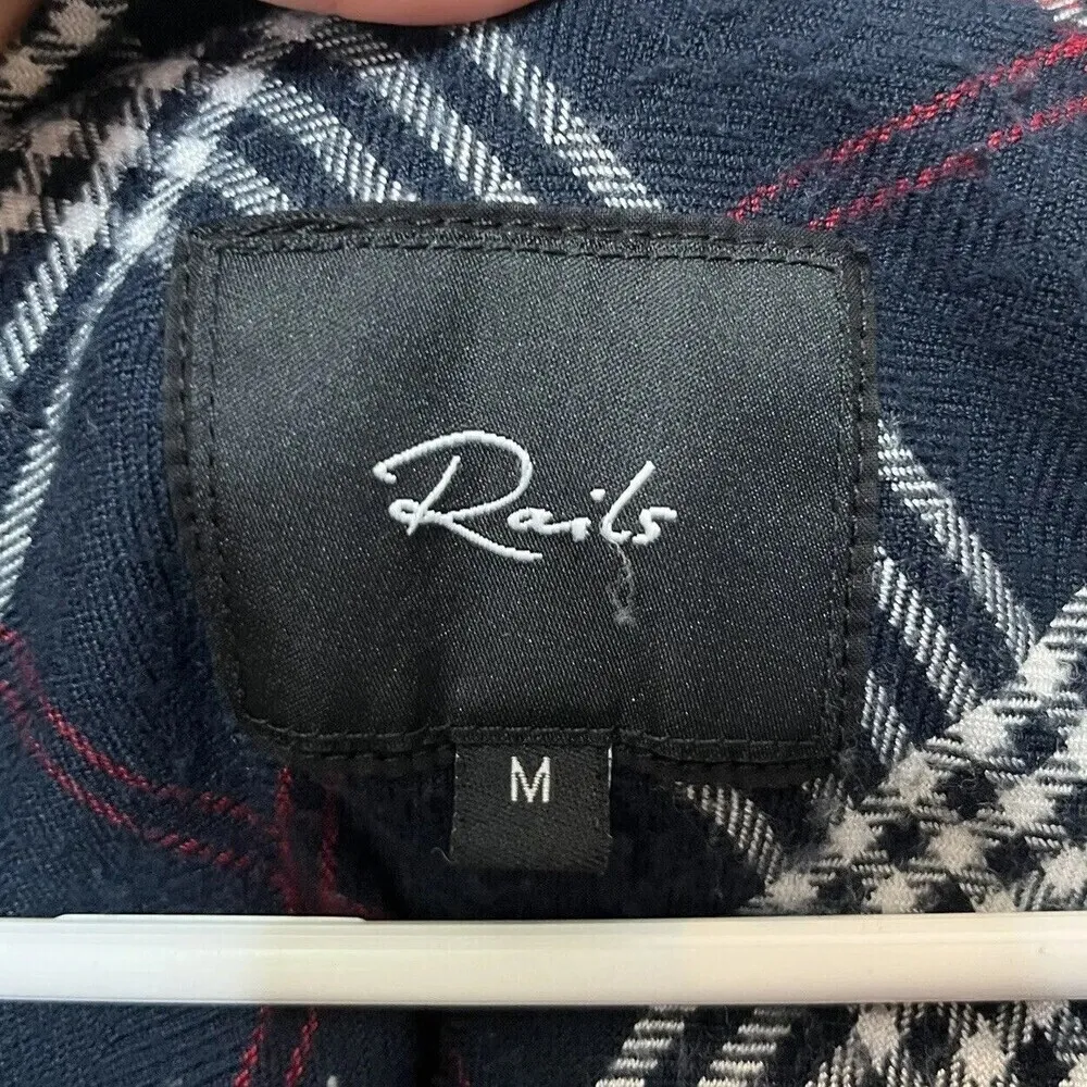 Rails Clara Plaid Pajama Top Long Sleeve Button Up Women’s Medium - Image 12