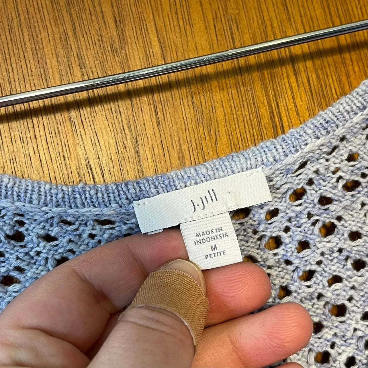 J. Jill Woman's Light Blue Thick Knit Casual Cotton Sweater Size Medium - Image 3