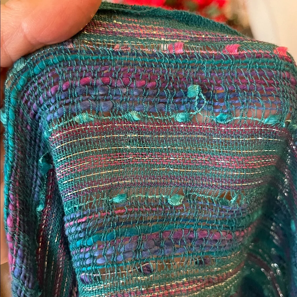 Shimmery Metallic Blue and Purple Scarf - Image 9