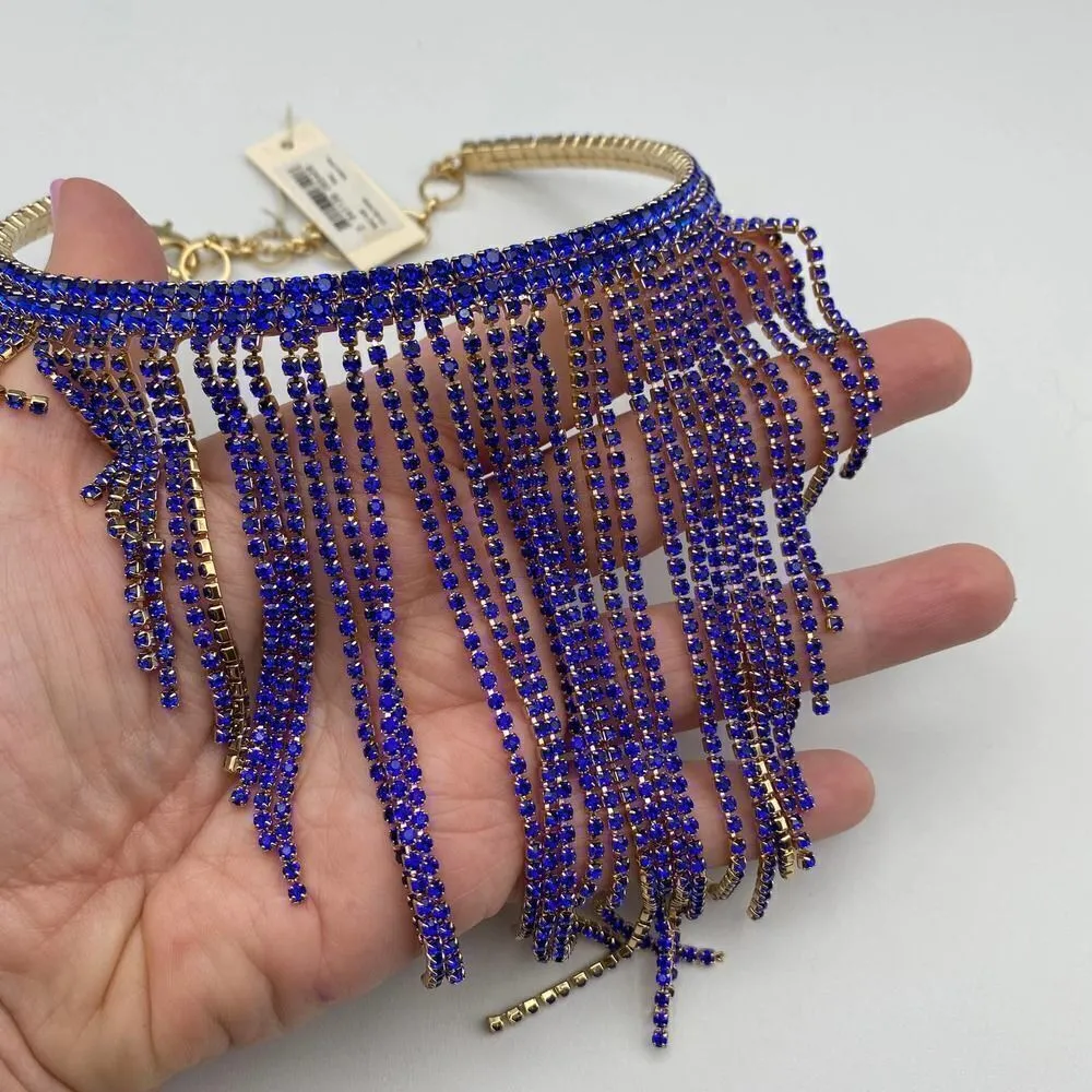 Amrita Singh Blue Crystal Statement Choker - Image 8