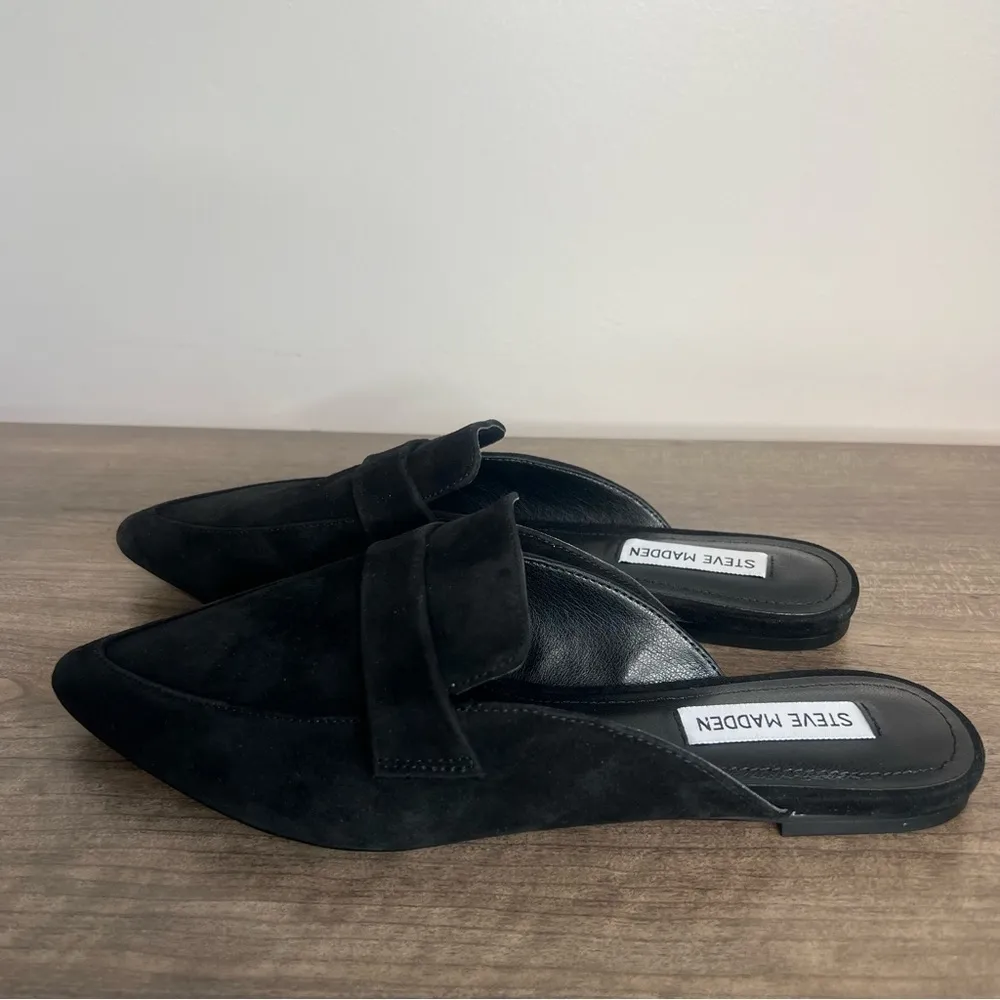 STEVE MADDEN Flavor Black Suede Women's Slip On Mule Size 8.5 #511 - Image 4