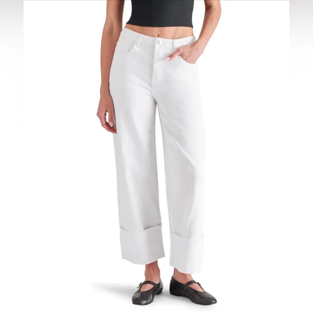 NEW White 100% Cotton Steve Madden Womens Noelie Pant 26” $99 - Image 5