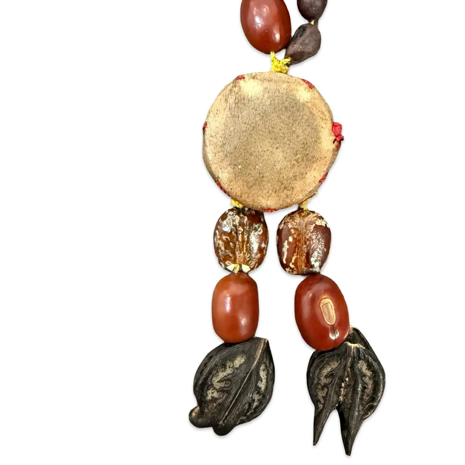 Vintage Wooden Brown Beaded Jewelry Lot: 6 Necklaces 1 Pair of Dangle Earrings - Image 9