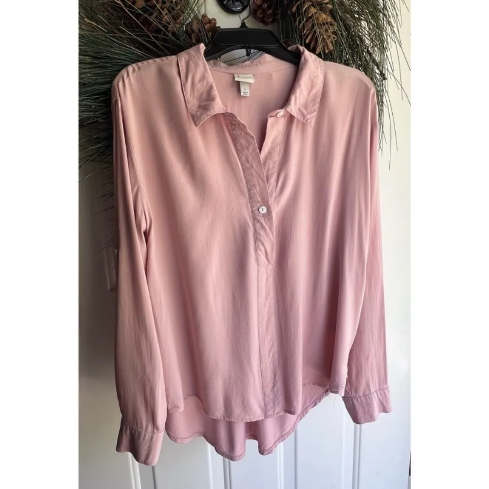 A New Day Hi-low Pink/Blush/Mauve Long Sleeve Button Up Blouse/Top/Shirt Size L - Image 11