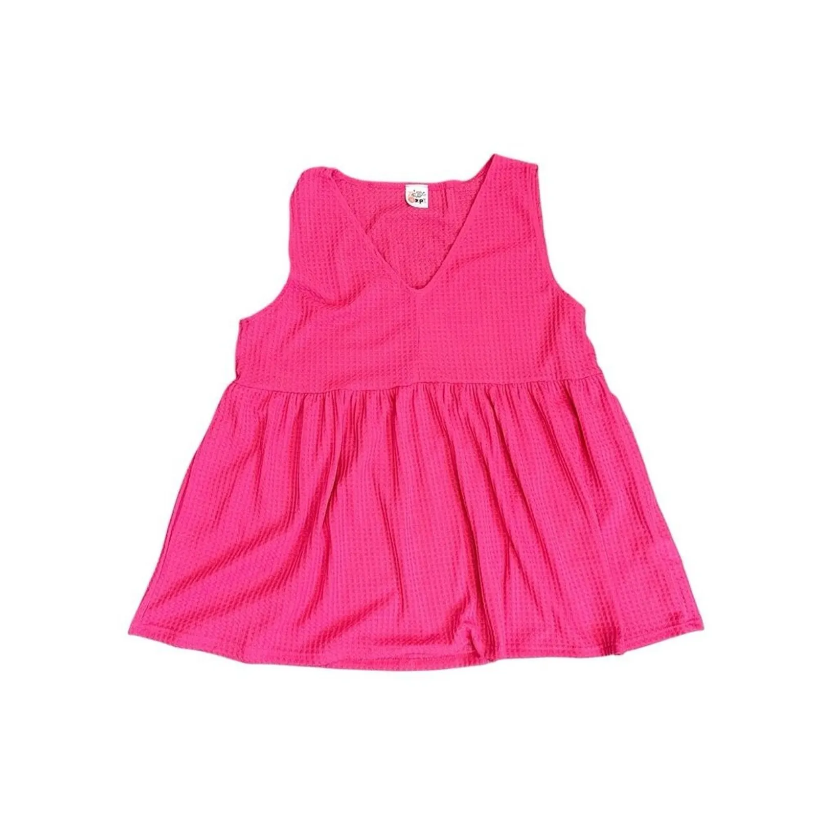 Zig Zag Stripe Black‎ Pink Waffle (2) Sleeveless Babydoll Top 2XL NWOT Plus Size Black Size XXL - Image 3