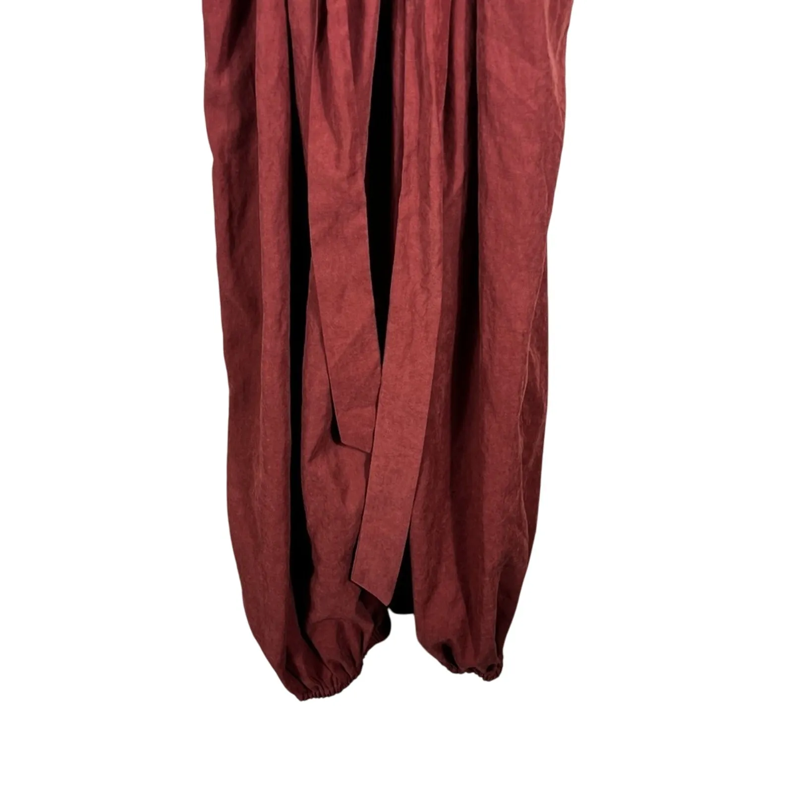 Storia Jumpsuit Womens L Rust Belted Baggy Sleeveless V-Neck Boho Indie Hippie - Image 7