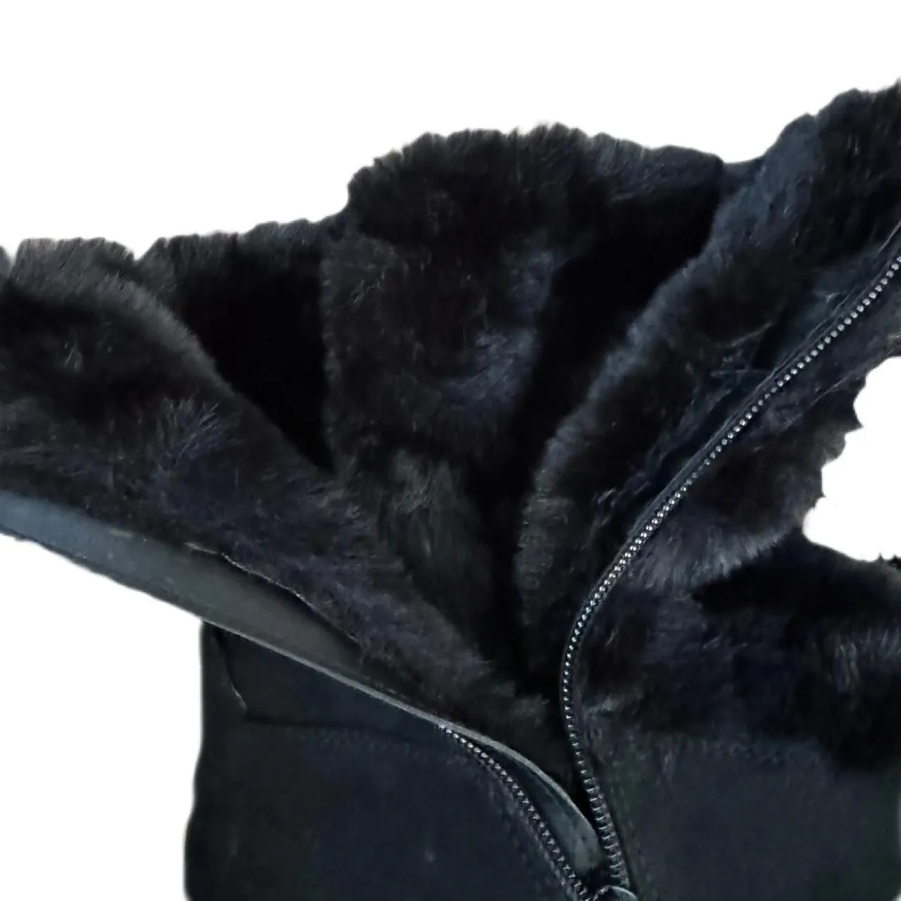 Sun and Stone Faux Fur Winter Boots Black, Cozy Lined, Suede Finish, Size 7 NIB Black - Image 5