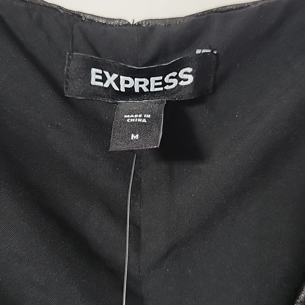 Metallic Pleated Bow Back Cropped Cami Gunmetal Size M NWT - Image 9